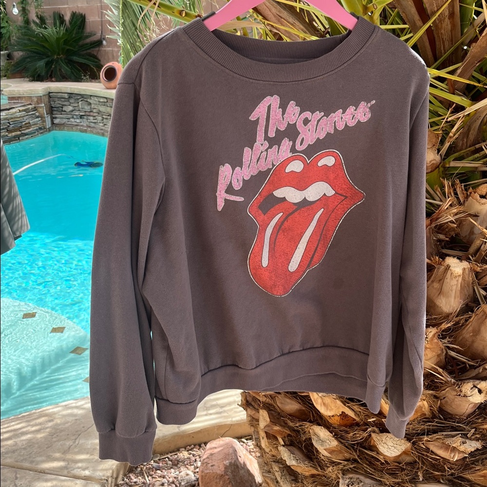 The Rolling Stones Gray Fleece Pullover